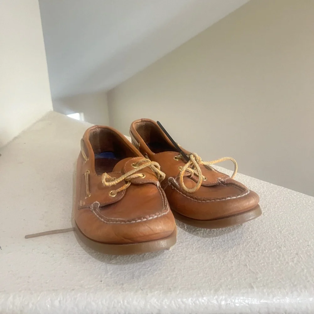 Sperry Top-Sider 2 Eye Sahara Brown Boat Shoe Driving Loafers Casual Men Sz 10.5